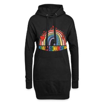 Le comportement est la communication 15 - Sweat-shirt à capuche long Femme - noir - Devant