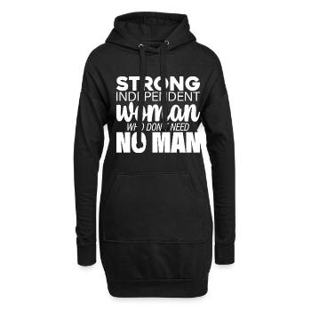 Une femme forte et indépendante qui n’a pas besoin d’un homme - Sweat-shirt à capuche long Femme - noir - Devant