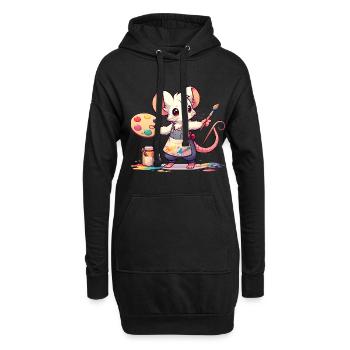 Artiste de souris mignon - Sweat-shirt à capuche long Femme - noir - Devant