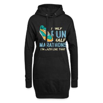 Drôle de course Je ne cours que des demi-marathons coureur - Sweat-shirt à capuche long Femme - noir - Devant