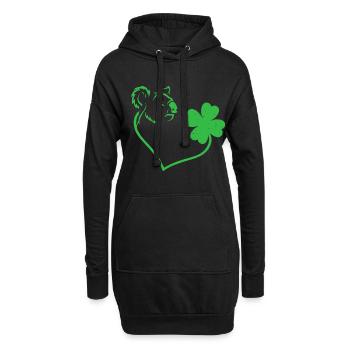 Koala Kleeblatt Herz Liebe - Hoodie-Kleid - Schwarz - Vorne