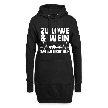 Löwe Löwen - Hoodie-Kleid - Schwarz - Vorne