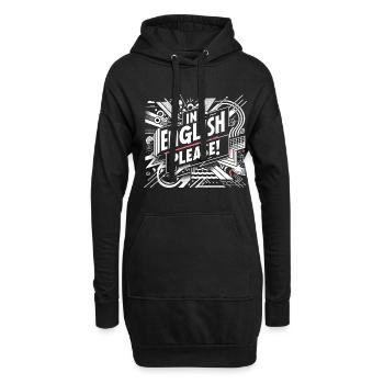 En anglais s’il vous plaît ! 16 - Sweat-shirt à capuche long Femme - noir - Devant