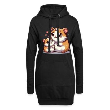 Loving Hamster Parent with Child - Hoodie-Kleid - Schwarz - Vorne