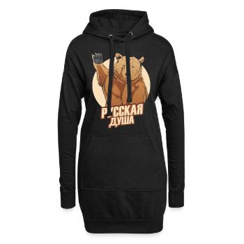 Russischer Bär mit dem Spruch Russische Seele für - Hoodie-Kleid - Schwarz - Vorne