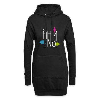 Ähm Nö - Hoodie-Kleid - Schwarz - Vorne