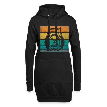 Retro Capybara Vintage Cochon d’eau rongeur - Sweat-shirt à capuche long Femme - noir - Devant