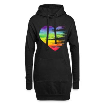 LGBT Stolz Gleichheit Herz Homosexuell Lesbisch - Hoodie-Kleid - Schwarz - Vorne