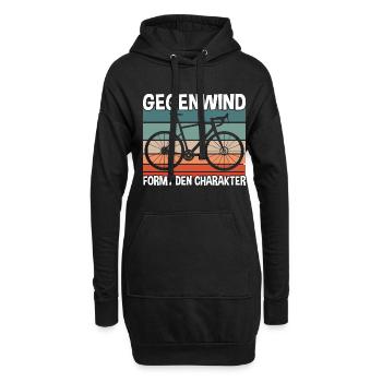 Gegenwind formt den Charakter - Hoodie-Kleid - Schwarz - Vorne