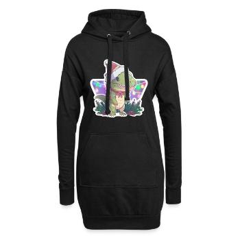 dinosaure de Noël, cadeau, - Sweat-shirt à capuche long Femme - noir - Devant