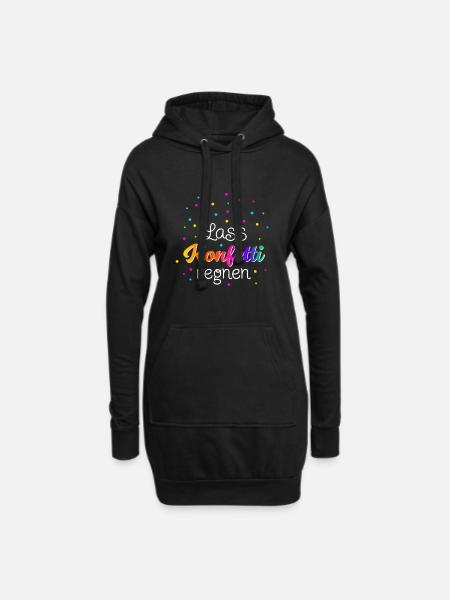 Lass Konfetti regnen - Hoodie-Kleid - Schwarz