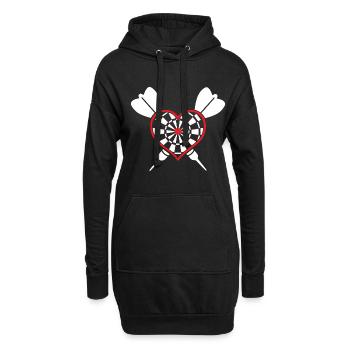 Fléchettes Fléchettes Bullseye Fléchettes Dartboard cadeau - Sweat-shirt à capuche long Femme - noir - Devant