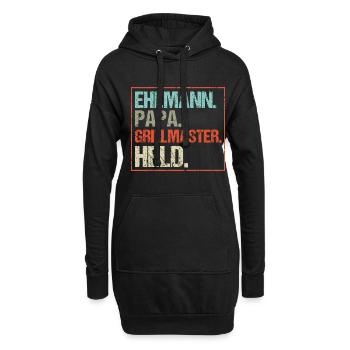 Ehemann Papa Grillmeister Held Vatertag Männertag - Hoodie-Kleid - Schwarz - Vorne