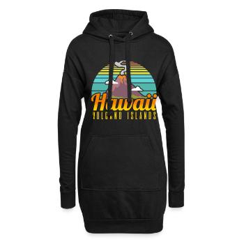 Hawaii Volcano Islands Vintage Souvenir - Hoodie-Kleid - Schwarz - Vorne