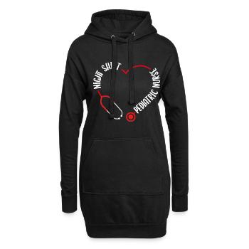 Night Shift Pediatric Nurse Stethoscope Nursing - Hoodie-Kleid - Schwarz - Vorne