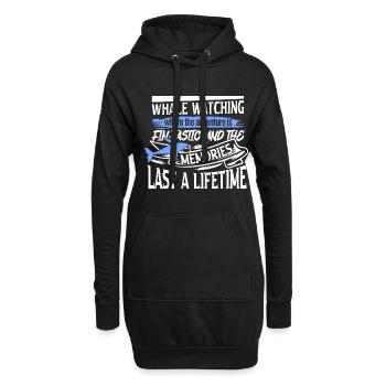 Orca Beobachtung für Buckelwale und Meerwale - Hoodie-Kleid - Schwarz - Vorne