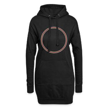 Kreis Icon - Hoodie-Kleid - Schwarz - Vorne