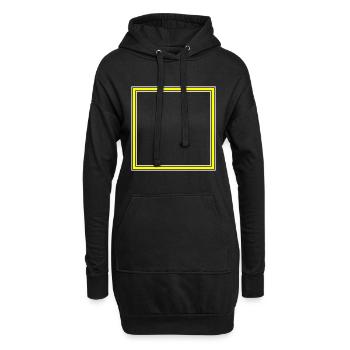 Quadrat Icon - Hoodie-Kleid - Schwarz - Vorne
