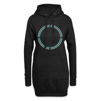 Kreis Icon - Hoodie-Kleid - Schwarz - Vorne