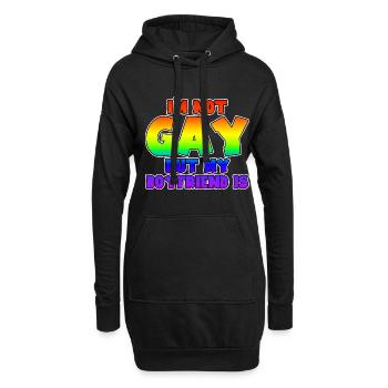 I'm Not Gay But My Boyfriend Is - Hoodie-Kleid - Schwarz - Vorne