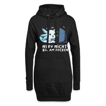 Bin am Zocken Gaming Axolotl - Hoodie-Kleid - Schwarz - Vorne