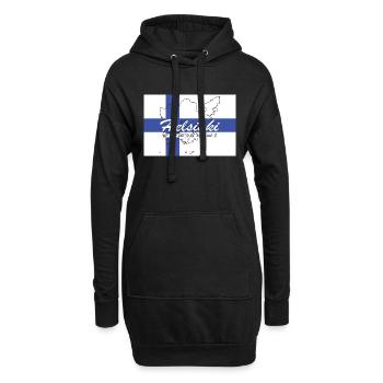 Helsinki - Hauptstadt mit GPS & Flagge - Hoodie-Kleid - Schwarz - Vorne