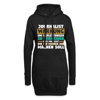 Reporter Journalistik Journalist - Hoodie-Kleid - Schwarz - Vorne