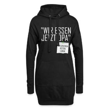 Wir essen jetzt Opa - Hoodie-Kleid - Schwarz - Vorne