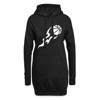 Basketball flamme - Hoodie-Kleid - Schwarz - Vorne