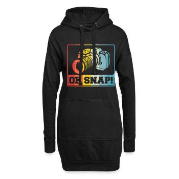 Photography Camera Lens Retro Oh - Hoodie-Kleid - Schwarz - Vorne