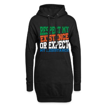 Respect My Existence Or Expect My Resistance 14 - Hoodie-Kleid - Schwarz - Vorne