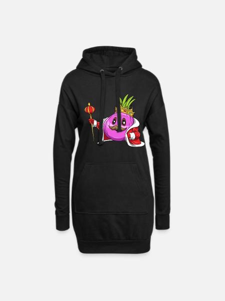 Zwiebel Krone Zepter King - Hoodie-Kleid - Schwarz