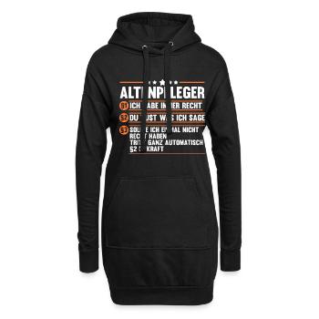 Pflege Pflegekraft Altenpfleger - Hoodie-Kleid - Schwarz - Vorne