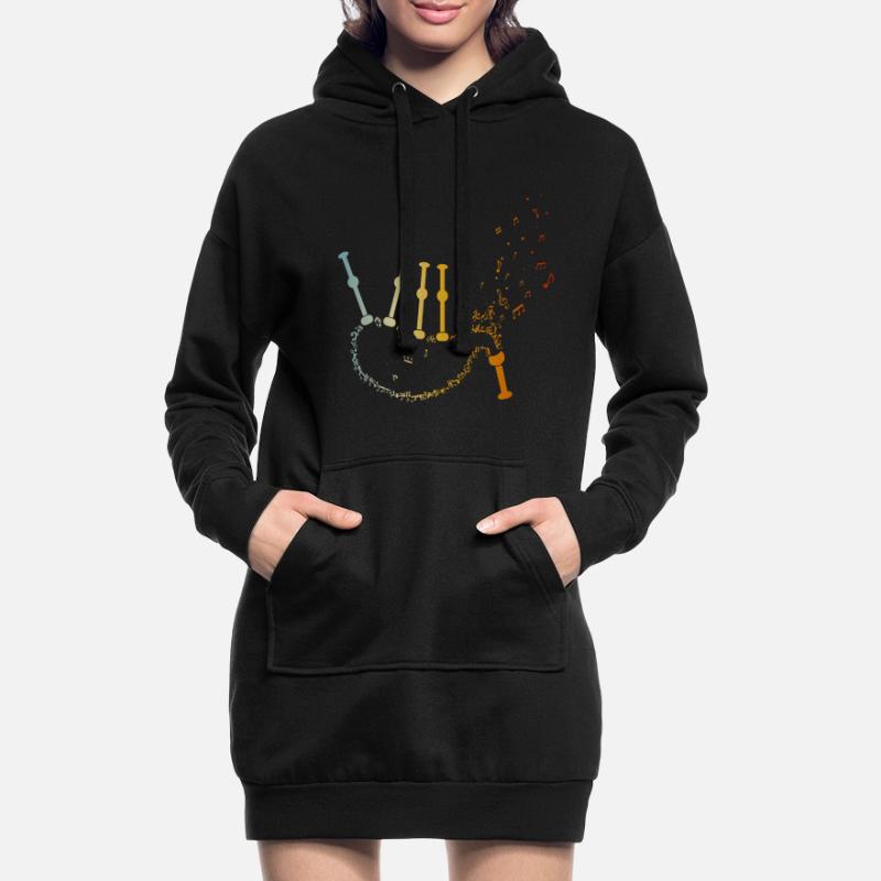 Vintage Cornemuse Notes Cornemuse De Notes Sweat-shirt à capuche long Femme