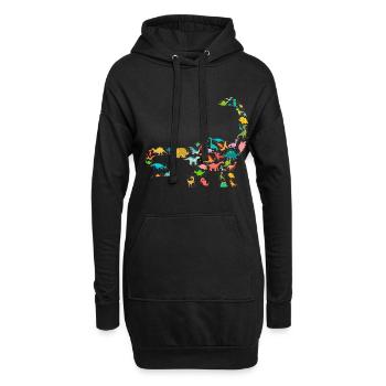 Brachiosaurus Dinosaur - Hoodie-Kleid - Schwarz - Vorne