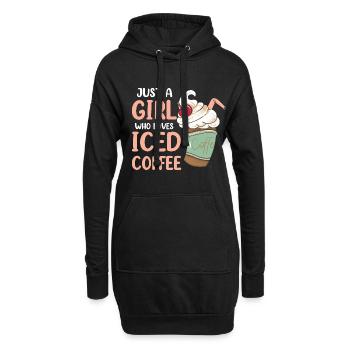Just A Girl Who Loves Iced Coffee - Hoodie-Kleid - Schwarz - Vorne