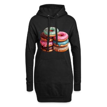 Donut für einen Donut-Liebhaber - Hoodie-Kleid - Schwarz - Vorne