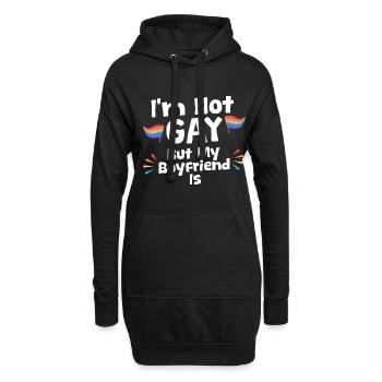 Je ne suis pas gay mais mon copain a 4 ans - Sweat-shirt à capuche long Femme - noir - Devant