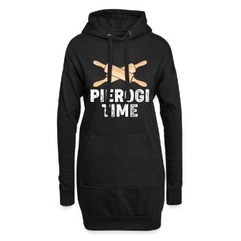 Pologne Polonais Pierogi - Sweat-shirt à capuche long Femme - noir - Devant