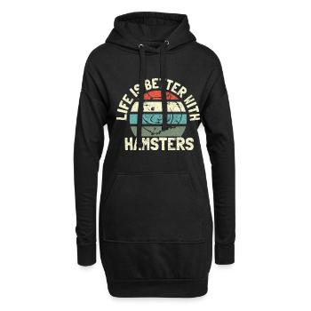 Hamster - Hoodie-Kleid - Schwarz - Vorne