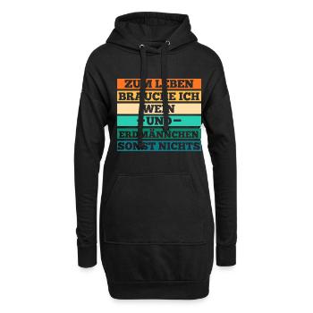 Wein Erdmännchen - Hoodie-Kleid - Schwarz - Vorne