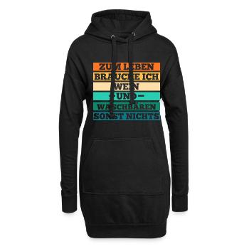 Wein Waschbär - Hoodie-Kleid - Schwarz - Vorne