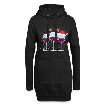 Glühwein Weihnachten Weihnachtsmarkt - Hoodie-Kleid - Schwarz - Vorne