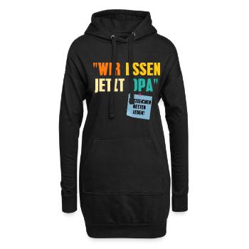 Wir essen jetzt Opa - Hoodie-Kleid - Schwarz - Vorne