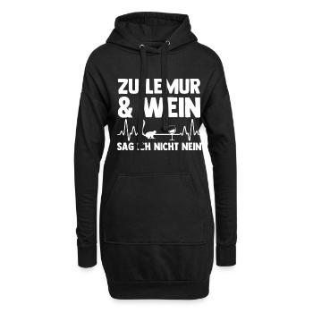 Lemur - Hoodie-Kleid - Schwarz - Vorne