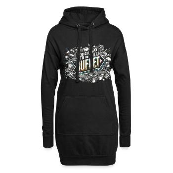 which way to the buffet 47 - Hoodie-Kleid - Schwarz - Vorne