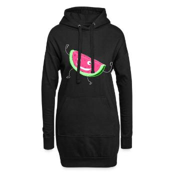 Melone Melonen Wassermelone - Hoodie-Kleid - Schwarz - Vorne