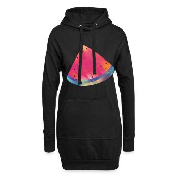 Bunte Wassermelone Sommer Lebensmittel - Hoodie-Kleid - Schwarz - Vorne