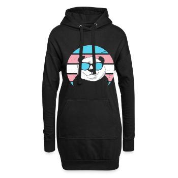 Transgender Panda - Hoodie-Kleid - Schwarz - Vorne