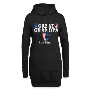 arrière-grand-père grand-père arrière-grands-parents grand-père - Sweat-shirt à capuche long Femme - noir - Devant